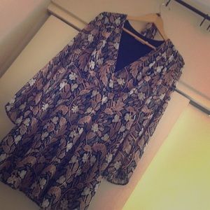 Dress. fall-print babydoll dress